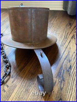 RARE ANTIQUE HATTER TOP HAT ADVERTISING TRADE SIGN With BRACKETS