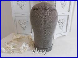 RARE! ANTIQUE Store Display Metal Mesh Millinery HatWigMannequin HeadSigned