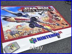 RARE AUTHENTIC Vinyl Star Wars N64 Nintendo Promo Display Banner Store Display