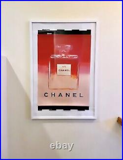 RARE! Andy Warhol Chanel No. 5 Orig Store Promo Display Poster Red Pink 30X 20