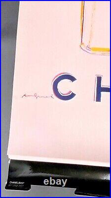RARE! Andy Warhol Chanel No. 5 Orig Store Promo Display Poster Red Pink 30X 20