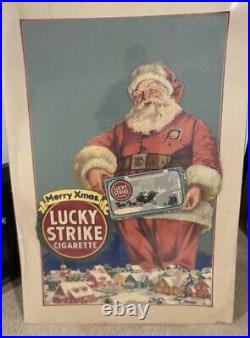 RARE Antique Authentic Pre Ww2 Santa Lucky Strike 36 nch Store Display rare