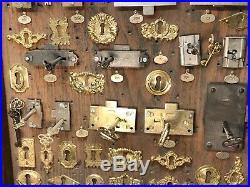 RARE Antique Early 1900s Corbin Lock Key General Hardware Store Oak Display Sign