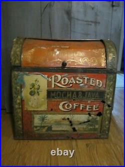 RARE Antique Late 1800s Seym's & Co. Coffee Bin Store Display Hartford Conn