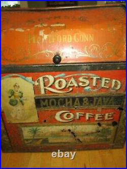 RARE Antique Late 1800s Seym's & Co. Coffee Bin Store Display Hartford Conn