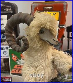 RARE Antique THE MAMMOTH Shoe & Clothing Co. Animatronic Goat Store Display