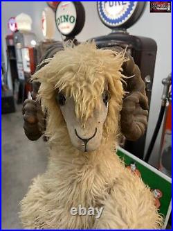 RARE Antique THE MAMMOTH Shoe & Clothing Co. Animatronic Goat Store Display
