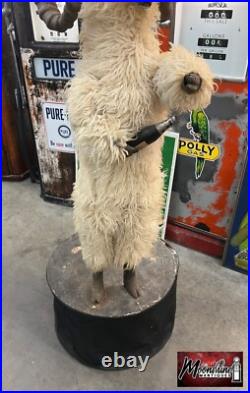 RARE Antique THE MAMMOTH Shoe & Clothing Co. Animatronic Goat Store Display