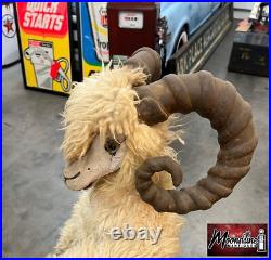 RARE Antique THE MAMMOTH Shoe & Clothing Co. Animatronic Goat Store Display