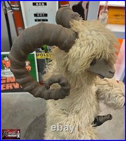 RARE Antique THE MAMMOTH Shoe & Clothing Co. Animatronic Goat Store Display