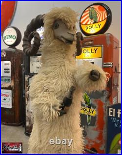 RARE Antique THE MAMMOTH Shoe & Clothing Co. Animatronic Goat Store Display