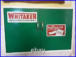 RARE Antique WHITAKER AUTOMOTIVE DEALER STORE DISPLAY Wall Cabinet/Sign