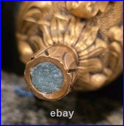 RARE Artistic Brass 24k Gold Plated Gem Faucet Set Store Display NOS Baroque