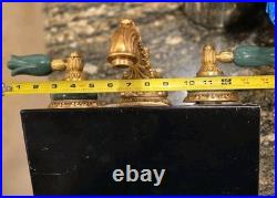 RARE Artistic Brass 24k Gold Plated Gem Faucet Set Store Display NOS Baroque