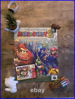 RARE Authentic Poster (2000) Mario Party 2 Nintendo 64 N64 Promo Store Display