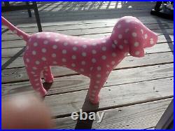 RARE Classic PINK By Victoria's Secret LARGE 17x 28 Polka Dot PINK DOG DISPLAY