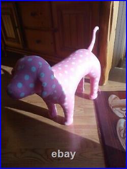 RARE Classic PINK By Victoria's Secret LARGE 17x 28 Polka Dot PINK DOG DISPLAY