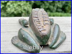 RARE EARLY 1900s CAST IRON ADVERTISING FROG MOHAWK TIRES ANATOMICALLY CORRECT