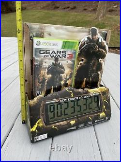 RARE Gears of War 3 COUNTDOWN CLOCK Countertop Store Display Advertising 13