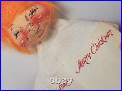 RARE HTF Annalee 1970 Store Display 17 Tall Christmas Choir Girl Orange Hair