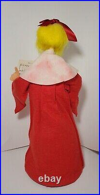 RARE HTF Annalee 1970 Store Display 17 Tall Christmas Choir Girl Yellow Hair