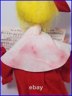 RARE HTF Annalee 1970 Store Display 17 Tall Christmas Choir Girl Yellow Hair