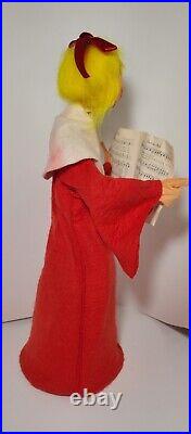 RARE HTF Annalee 1970 Store Display 17 Tall Christmas Choir Girl Yellow Hair