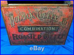 RARE Hulman Coffee Terre Haute, Indiana Coffee Bin Display sign Antique VTG