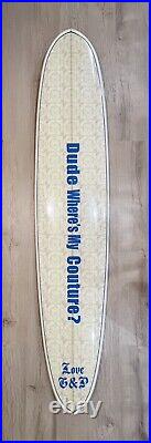 RARE JUICY COUTURE 9ft SURFBOARD AUTHENTIC STORE DECOR RUSSELL SURFBOARDS