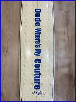 RARE JUICY COUTURE 9ft SURFBOARD AUTHENTIC STORE DECOR RUSSELL SURFBOARDS