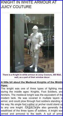 RARE! Juicy Couture Pink Knight Life Size Store Display Statue about 8.5 feet