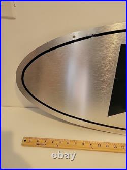 RARE LARGE BLACK METAL Vintage NIKE STORE DISPLAY SIGN 36 X 15 SWOOSH Stainless