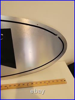 RARE LARGE BLACK METAL Vintage NIKE STORE DISPLAY SIGN 36 X 15 SWOOSH Stainless