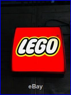 RARE LEGO Lighted Store Display Sign 14 x 13 x 5.5 Light Lamp Plastic