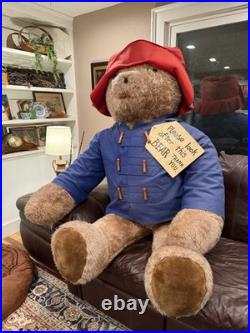 RARE Life-Size 5'6 Eden Plush Paddington Bear Store Display 70s Giant NYC HTF