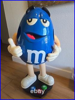 RARE! M&M's BLUE Character Store Display with Storage & Wheels 40 Tall
