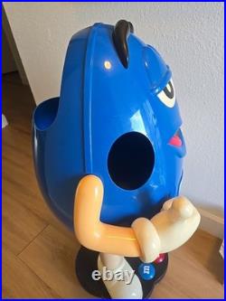 RARE! M&M's BLUE Character Store Display with Storage & Wheels 40 Tall
