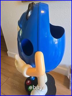 RARE! M&M's BLUE Character Store Display with Storage & Wheels 40 Tall