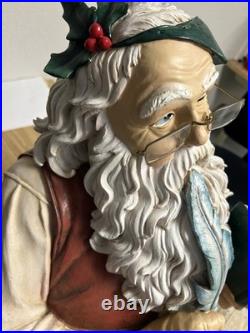 RARE Massive Norman Rockwell Santa Store Display Checking Nice List 24x14x20 VTG
