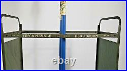 RARE Merkle's Blu-J Antique Country Store Broom Display w 2 Brooms NICE