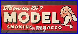 RARE Model Tobacco Sign Porcelain Original Did you say 10 cents Near MINT $$$