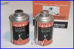 RARE NOS 1960s Store Display with2 Cans HEYER Stencil Duplicator Ink Black No. 998