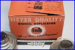 RARE NOS 1960s Store Display with2 Cans HEYER Stencil Duplicator Ink Black No. 998