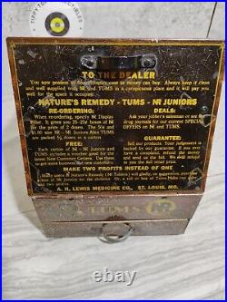 RARE Nature Remedy TUMS metal General Store Counter Sales Display W BELL DRAWER