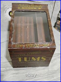 RARE Nature Remedy TUMS metal General Store Counter Sales Display W BELL DRAWER