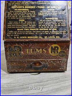 RARE Nature Remedy TUMS metal General Store Counter Sales Display W BELL DRAWER