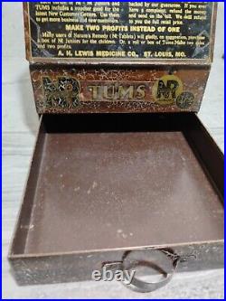 RARE Nature Remedy TUMS metal General Store Counter Sales Display W BELL DRAWER