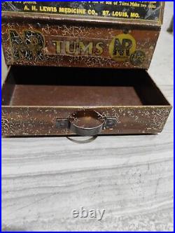 RARE Nature Remedy TUMS metal General Store Counter Sales Display W BELL DRAWER