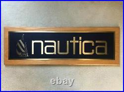 RARE Nautica Department Store 36 Solid Wood Sign! Display advertising fixture