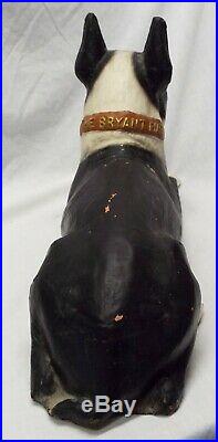 RARE Old 1930s BRYANT PUP Boston Terrier Furnace Advertising STORE DISPLAY Dog